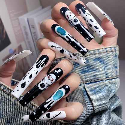 Extra-Long Square Halloween Acrylic Nail Designs_4