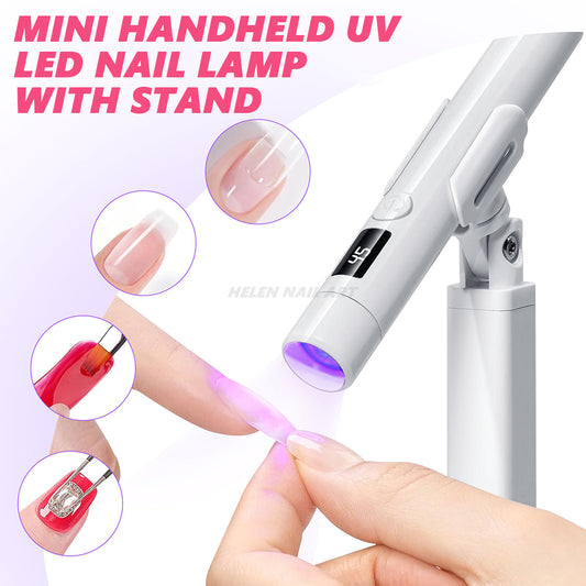 Mini Handheld UV LED Nail Lamp with Stand